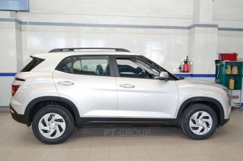 7 949 р. Рейлинги Petroil Tuning  Hyundai Creta  SU (2020-2022) (Черный муар)  с доставкой в г. Таганрог. Увеличить фотографию 5