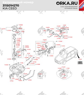 14 999 р. Бак топливный BAKPLAST (53 л., пластиковый) Hyundai Elantra AD дорестайлинг (2016-2019)  с доставкой в г. Таганрог. Увеличить фотографию 2