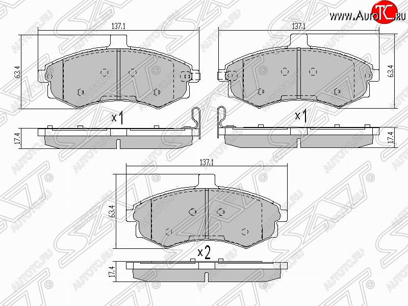 1 149 р. Колодки тормозные SAT (передние)  Hyundai Elantra  XD (2000-2003) седан дорестайлинг  с доставкой в г. Таганрог