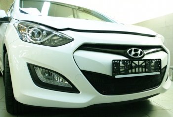 1 599 р. Сетка в воздухозаборник бампера Arbori (15 мм) Hyundai I30 2 GD дорестайлинг универсал (2011-2015) (Черная)  с доставкой в г. Таганрог. Увеличить фотографию 2