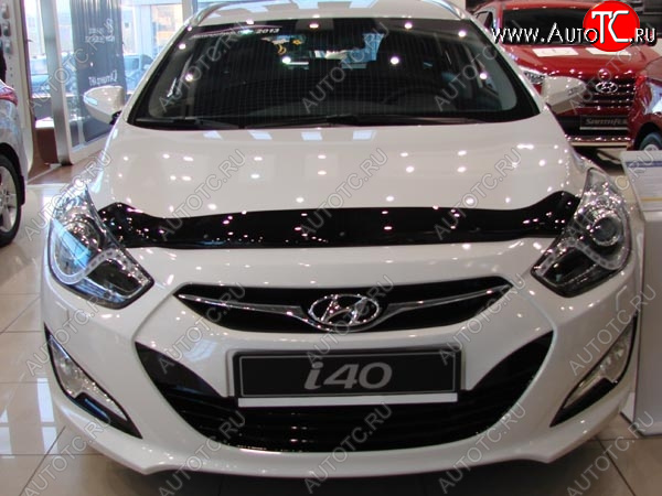 2 879 р. Дефлектор капота SIM Hyundai I40 1 VF дорестайлинг седан (2011-2015)  с доставкой в г. Таганрог