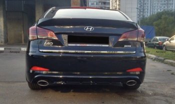 5 649 р. Юбка заднего бампера АВТОКРАТ Hyundai I40 1 VF дорестайлинг седан (2011-2015) (Неокрашенная)  с доставкой в г. Таганрог. Увеличить фотографию 4