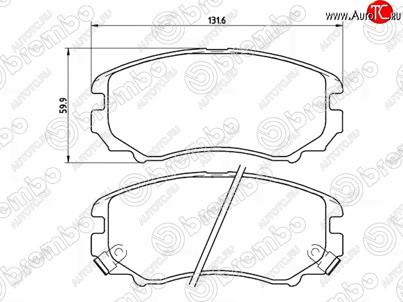 3 369 р. Комплект передних тормозных колодок BREMBO Hyundai IX35 LM дорестайлинг (2009-2013)  с доставкой в г. Таганрог