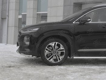 19 299 р. Защита переднего бампера из труб d42 SLITKOFF  Hyundai Santa Fe  TM (2018-2021) дорестайлинг  с доставкой в г. Таганрог. Увеличить фотографию 2