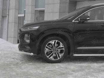 18 549 р. Защита переднего бампера (Ø63 мм, нержавейка) SLITKOFF  Hyundai Santa Fe  TM (2018-2021) дорестайлинг  с доставкой в г. Таганрог. Увеличить фотографию 3