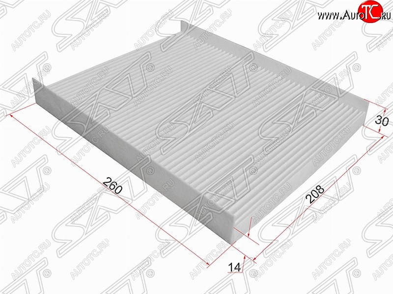 290 р. Фильтр салонный SAT (260х208х30 mm)  Hyundai Santa Fe ( CM,  DM) (2006-2019) дорестайлинг, рестайлинг, дорестайлинг, рестайлинг  с доставкой в г. Таганрог