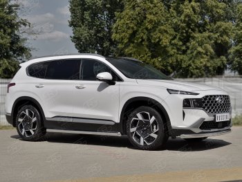 18 299 р. Защита переднего бампера (Ø63 мм, нержавейка) SLITKOFF Hyundai Santa Fe TM рестайлинг (2020-2022)  с доставкой в г. Таганрог. Увеличить фотографию 3