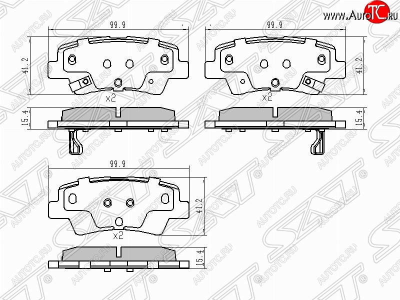 659 р. Колодки тормозные задние SAT Hyundai Solaris HCR седан дорестайлинг (2017-2020)  с доставкой в г. Таганрог