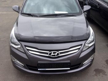 Дефлектор капота SIM Hyundai Solaris RBr седан рестайлинг (2014-2017)