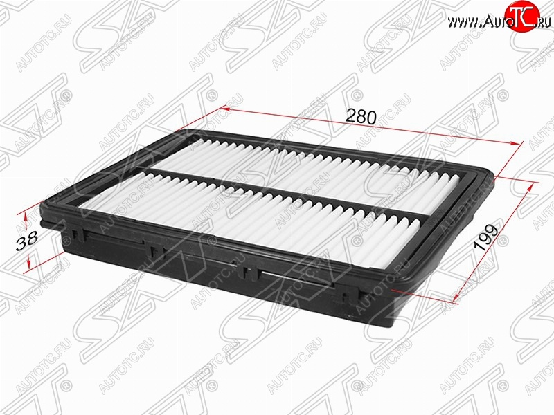 299 р. Фильтр воздушный двигателя (2.0, 2.4) SAT (280х199х38 mm)  Hyundai Sonata  LF (2017-2019), KIA Optima ( 4 JF,  JF) (2016-2020)  с доставкой в г. Таганрог