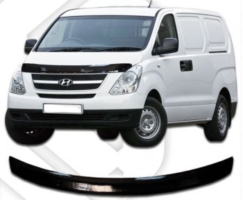 2 159 р. Дефлектор капота CA-Plastic  Hyundai Starex/Grand Starex/H1  TQ (2007-2018) дорестайлинг, рестайлинг (Classic черный, Без надписи)  с доставкой в г. Таганрог. Увеличить фотографию 1