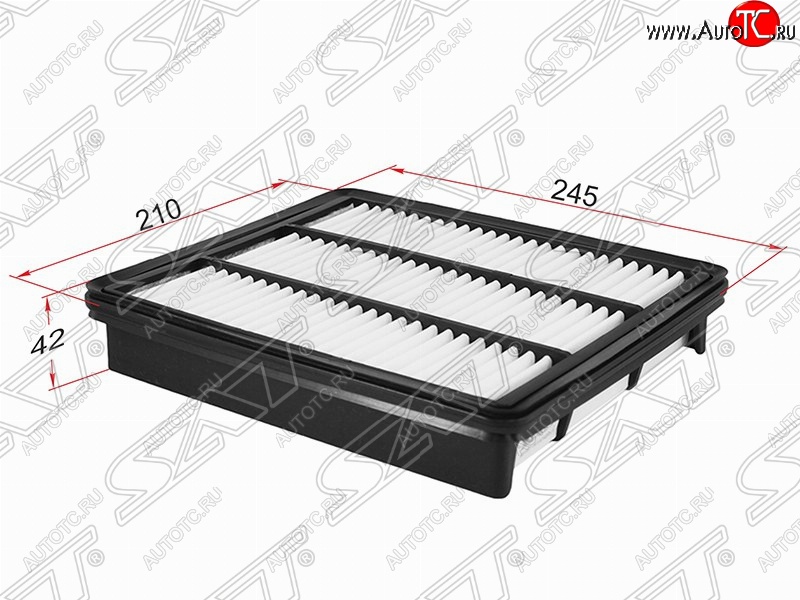 299 р. Фильтр воздушный двигателя SAT (245х210х42 mm)  Hyundai Terracan  HP (2001-2007) дорестайлинг, рестайлинг  с доставкой в г. Таганрог