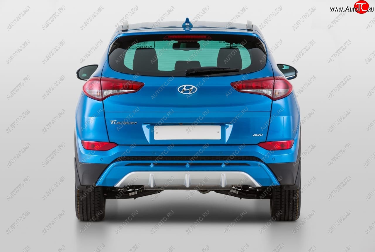 11 799 р. Накладка заднего бампера YT  Hyundai Tucson  TL (2015-2018) дорестайлинг (Неокрашенная)  с доставкой в г. Таганрог