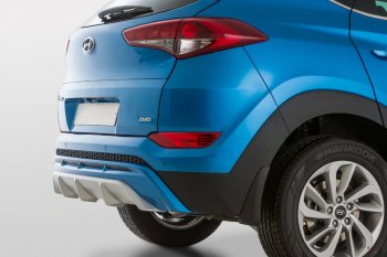 11 799 р. Накладка заднего бампера YT  Hyundai Tucson  TL (2015-2018) дорестайлинг (Неокрашенная)  с доставкой в г. Таганрог. Увеличить фотографию 2