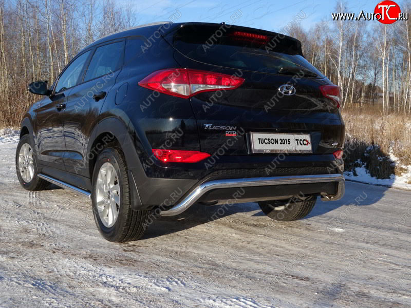 21 799 р. Защита заднего бампера ТСС (нержавейка d 60,3 мм) (кенгурин)  Hyundai Tucson  TL (2015-2018) дорестайлинг  с доставкой в г. Таганрог