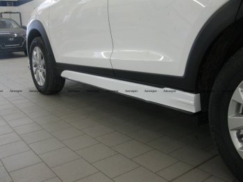 7 949 р. Накладки пластиковых порогов АВТОКРАТ Hyundai Tucson TL рестайлинг (2018-2021) (Неокрашенные)  с доставкой в г. Таганрог. Увеличить фотографию 2