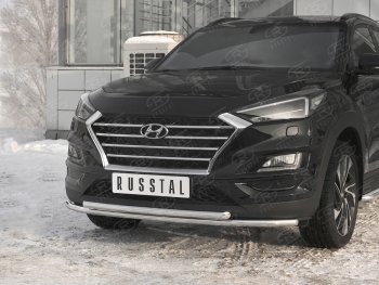 18 999 р. Защита переднего бампера (2 трубы Ø42 мм, нержавейка) SLITKOFF Hyundai Tucson TL рестайлинг (2018-2021)  с доставкой в г. Таганрог. Увеличить фотографию 2