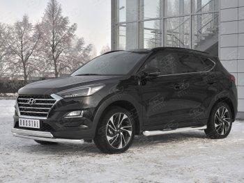 22 949 р. Защита переднего бампера (2 трубы Ø63 и 75х42 мм, нержавейка) Russtal Hyundai Tucson TL рестайлинг (2018-2021)  с доставкой в г. Таганрог. Увеличить фотографию 2