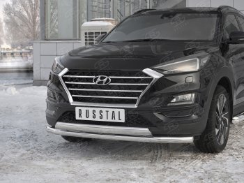 22 949 р. Защита переднего бампера (2 трубы Ø63 и 75х42 мм, нержавейка) Russtal Hyundai Tucson TL рестайлинг (2018-2021)  с доставкой в г. Таганрог. Увеличить фотографию 4