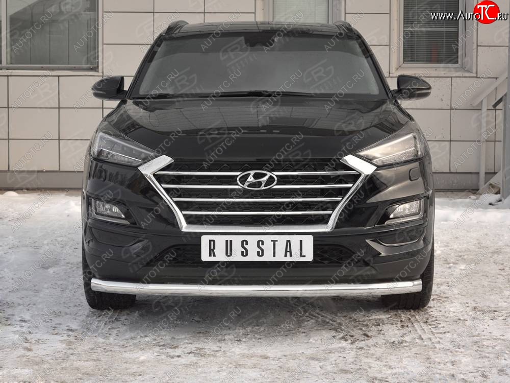 16 999 р. Защита переднего бампера (Ø 63 мм, нержавейка) SLITKOFF Hyundai Tucson TL рестайлинг (2018-2021)  с доставкой в г. Таганрог