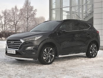 15 549 р. Защита переднего бампера (Ø 63 мм, нержавейка) SLITKOFF  Hyundai Tucson  TL (2018-2021) рестайлинг  с доставкой в г. Таганрог. Увеличить фотографию 2