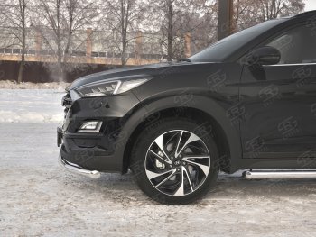 15 549 р. Защита переднего бампера (Ø 63 мм, нержавейка) SLITKOFF  Hyundai Tucson  TL (2018-2021) рестайлинг  с доставкой в г. Таганрог. Увеличить фотографию 3