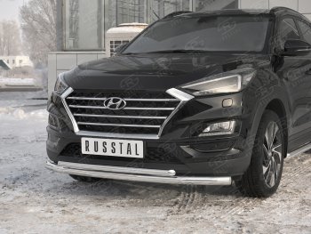 19 599 р. Защита переднего бампера (2 трубы Ø63 и 42 мм, нержавейка) SLITKOFF  Hyundai Tucson  TL (2018-2021) рестайлинг  с доставкой в г. Таганрог. Увеличить фотографию 4