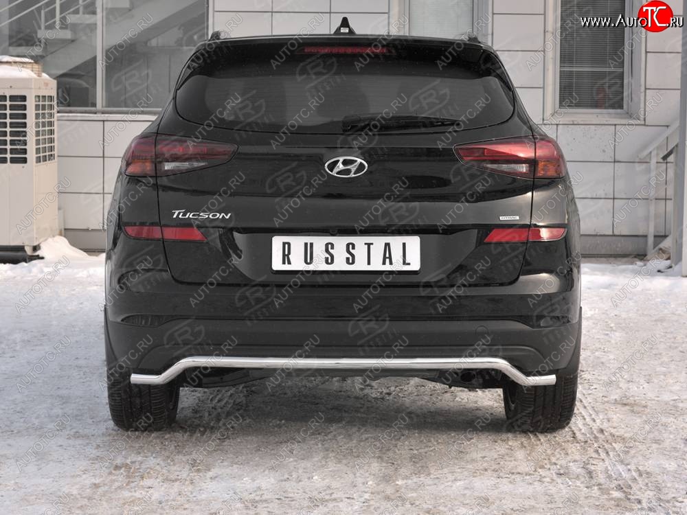 14 899 р. Защита заднего бампера (Ø42 мм волна, нержавейка) SLITKOFF  Hyundai Tucson  TL (2018-2021) рестайлинг  с доставкой в г. Таганрог