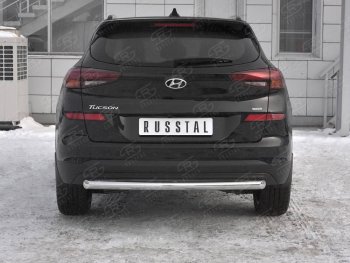 14 899 р. Защита заднего бампера (Ø63 мм, нержавейка) SLITKOFF  Hyundai Tucson  TL (2018-2021) рестайлинг  с доставкой в г. Таганрог. Увеличить фотографию 1