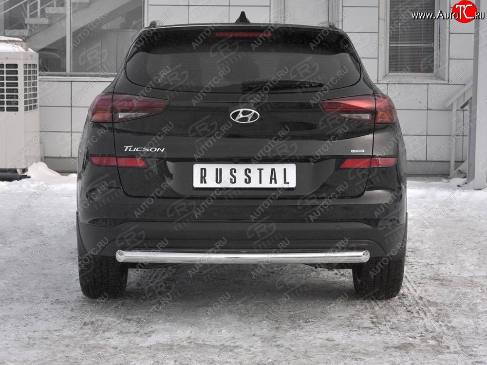 14 899 р. Защита заднего бампера (Ø63 мм, нержавейка) SLITKOFF  Hyundai Tucson  TL (2018-2021) рестайлинг  с доставкой в г. Таганрог