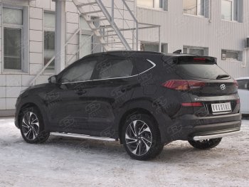 14 899 р. Защита заднего бампера (Ø63 мм, нержавейка) SLITKOFF  Hyundai Tucson  TL (2018-2021) рестайлинг  с доставкой в г. Таганрог. Увеличить фотографию 2