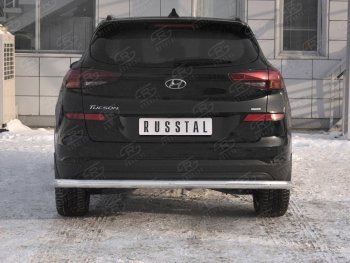 15 349 р. Защита заднего бампера (Ø63 мм, нержавейка) RUSSTAL  Hyundai Tucson  TL (2018-2021) рестайлинг  с доставкой в г. Таганрог. Увеличить фотографию 1