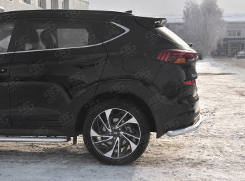 15 349 р. Защита заднего бампера (Ø63 мм, нержавейка) RUSSTAL  Hyundai Tucson  TL (2018-2021) рестайлинг  с доставкой в г. Таганрог. Увеличить фотографию 2