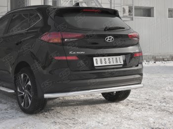 15 349 р. Защита заднего бампера (Ø63 мм, нержавейка) RUSSTAL  Hyundai Tucson  TL (2018-2021) рестайлинг  с доставкой в г. Таганрог. Увеличить фотографию 3