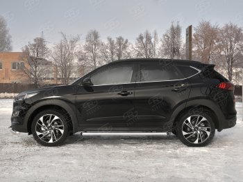 Защита порогов SLITKOFF (Ø63 мм, нержавейка) SLITKOFF Hyundai (Хюндаи) Tucson (Туссон)  TL (2018-2021) TL рестайлинг