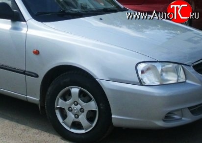 4 999 р. Переднее правое крыло Стандартное Hyundai Accent седан ТагАЗ (2001-2012) (Окрашенное)  с доставкой в г. Таганрог