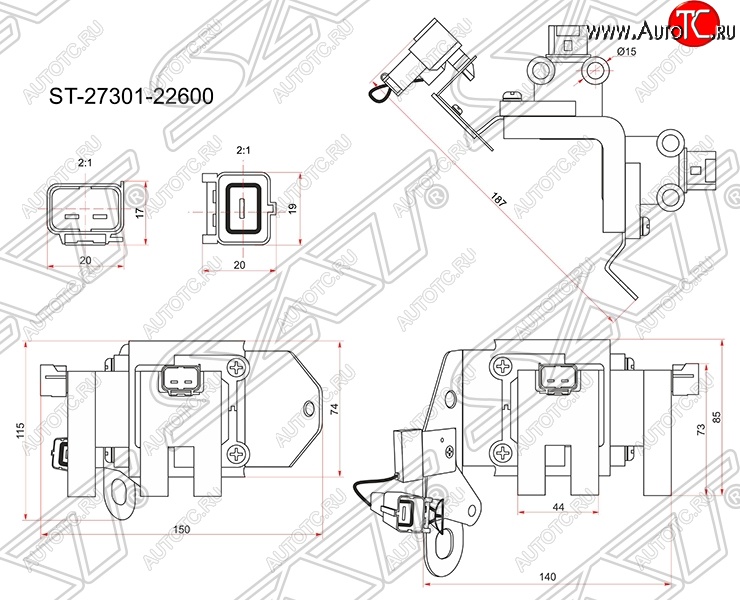 1 899 р. Катушка зажигания SAT Hyundai Accent седан ТагАЗ (2001-2012)  с доставкой в г. Таганрог