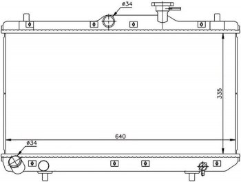 Радиатор двигателя SAT (трубчатый, 1.6, МКПП) Hyundai (Хюндаи) Accent (Акцент)  седан ТагАЗ (2001-2012) седан ТагАЗ