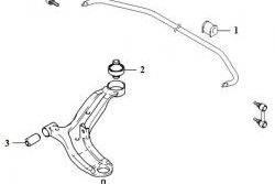 739 р. Полиуретановый сайлентблок нижнего рычага передней подвески (задний) Точка Опоры  Hyundai Accent  седан ТагАЗ - Verna  2 MC  с доставкой в г. Таганрог. Увеличить фотографию 2