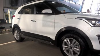 7 349 р. Пластиковые пороги АвтоКрат Hyundai Creta GS рестайлинг (2019-2021) (Неокрашенные)  с доставкой в г. Таганрог. Увеличить фотографию 2