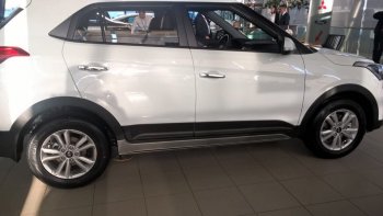 7 349 р. Пластиковые пороги АвтоКрат Hyundai Creta GS рестайлинг (2019-2021) (Неокрашенные)  с доставкой в г. Таганрог. Увеличить фотографию 3