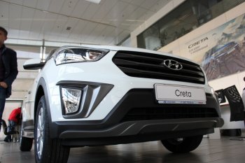 2 269 р. Накладки на ПТФ АвтоКрат Hyundai Creta GS рестайлинг (2019-2021) (Неокрашенные)  с доставкой в г. Таганрог. Увеличить фотографию 3