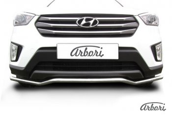 4 799 р. Защита переднего бампера Arbori (волна, нержавейка, 1 труба d42 mm). Hyundai Creta GS рестайлинг (2019-2021)  с доставкой в г. Таганрог. Увеличить фотографию 2