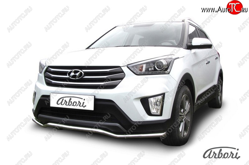 4 799 р. Защита переднего бампера Arbori (волна, нержавейка, 1 труба d42 mm). Hyundai Creta GS рестайлинг (2019-2021)  с доставкой в г. Таганрог