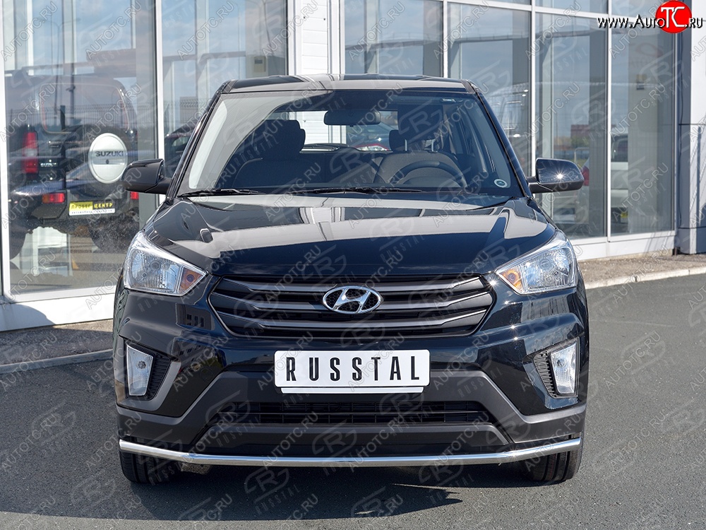 15 599 р. Защита переднего бампера (Ø42 мм, нержавейка) SLITKOFF Hyundai Creta GS рестайлинг (2019-2021)  с доставкой в г. Таганрог