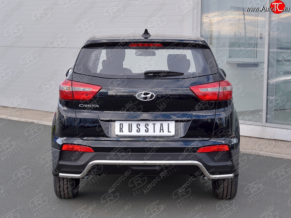 13 999 р. Защита заднего бампера (Ø42 мм волна, нержавейка) SLITKOFF  Hyundai Creta  GS (2015-2021) дорестайлинг, рестайлинг  с доставкой в г. Таганрог