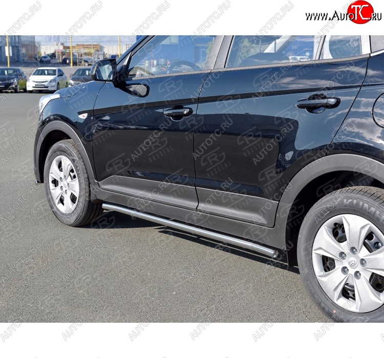 16 549 р. Защита порогов из круглой трубы d42 мм SLITKOFF v3  Hyundai Creta  GS (2015-2021) дорестайлинг, рестайлинг  с доставкой в г. Таганрог