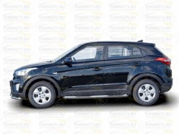 12 499 р. Защита порогов с пластиковыми вставками для ног SLITKOFF  Hyundai Creta  GS (2015-2021) дорестайлинг, рестайлинг  с доставкой в г. Таганрог. Увеличить фотографию 5