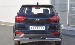 16 699 р. Защита заднего бампера (2 трубы Ø63 и 42 мм, нержавейка) SLITKOFF  Hyundai Creta  GS (2015-2021) дорестайлинг, рестайлинг  с доставкой в г. Таганрог. Увеличить фотографию 1