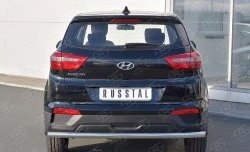 15 299 р. Защита заднего бампера (Ø63 мм, нержавейка) SLITKOFF  Hyundai Creta  GS (2015-2021) дорестайлинг, рестайлинг  с доставкой в г. Таганрог. Увеличить фотографию 1